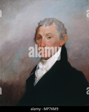 Gilbert Stuart (American, 1755 - 1828 ), James Monroe, c. 1817, olio su legno, Ailsa Mellon Bruce Fund James Monroe circa 1817. 693 James Monroe da Gilbert Stuart c1817 Foto Stock