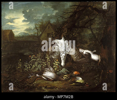 Jan Baptiste Govaerts (fiammingo, 1701-1746). 'Still vita con morti uccelli gioco", 1720-1729. olio su pannello. Walters Art Museum (37.1751): acquistato da Henry Walters con la Massarenti Raccolta, 1902. 37.1751 695 Jan Baptiste Govaerts - ancora in vita con morti uccelli gioco - Walters 371751 Foto Stock