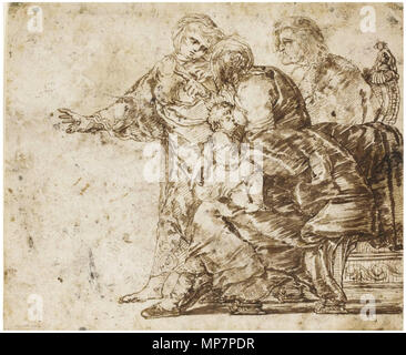 Un gruppo di donne di zingaro con un bambino di età compresa tra circa 1631 e 1651 circa. 703 Jan van der Venne - un gruppo di donne di zingaro con un bambino Foto Stock