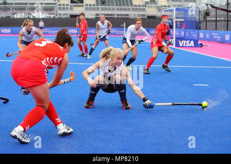 La Visa International invitational torneo di hockey, Gran Bretagna vs Repubblica di Corea presso la riva del fiume Arena Hockey Stadium London Olympic Park 2 Maggio 2012 --- Image by © Paolo Cunningham Foto Stock