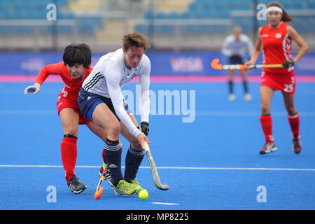 La Visa International invitational torneo di hockey, Gran Bretagna vs Repubblica di Corea presso la riva del fiume Arena Hockey Stadium London Olympic Park 2 Maggio 2012 --- Image by © Paolo Cunningham Foto Stock