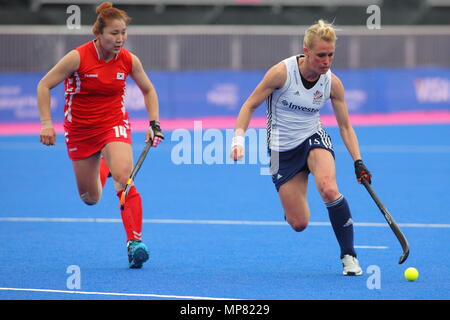 La Visa International invitational torneo di hockey, Gran Bretagna vs Repubblica di Corea presso la riva del fiume Arena Hockey Stadium London Olympic Park 2 Maggio 2012 --- Image by © Paolo Cunningham Foto Stock