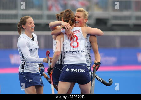 La Visa International invitational torneo di hockey, Gran Bretagna vs Repubblica di Corea presso la riva del fiume Arena Hockey Stadium London Olympic Park 2 Maggio 2012 --- Image by © Paolo Cunningham Foto Stock