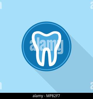 Dente di round del logo a forma di cerchio, icona di stile piatto Illustrazione Vettoriale