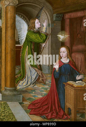 L'Annunciazione 1490/1495. 710 Jean Hey - l'Annunciazione Foto Stock