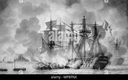 Inglese: Régulus sotto attacco da parte di British fireships 11 agosto 1809 all'inizio del XIX secolo. 1045 Regulus sotto attacco da parte di British fireships 11 Agosto 1809 Foto Stock