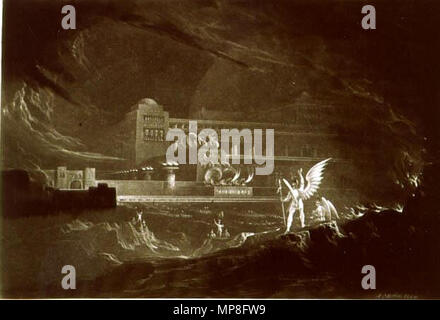 . Pandemonium - uno di un insieme di mezzotints con lo stesso titolo . tra 1823 e 1827 (vedere [1]). John Martin (1789-1854) nomi alternativi John Martin ho; Giovanni, mi Martin; J. Martin; Martin Descrizione inglese pittore e incisore, Data di nascita e morte 19 Luglio 1789 17 febbraio 1854 Luogo di nascita e morte Haydon Bridge Douglas posizione Lavoro Inghilterra competente controllo : Q937096 VIAF: 92133015 ISNI: 0000 0000 8164 7113 ULAN: 500023063 LCCN: N50040933 WGA: MARTIN, Giovanni WorldCat 735 John-Martin-pandemonio-colore-sharpend Foto Stock