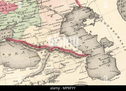 . Inglese: Johnson Europa pubblicato da Johnson e Ward. Pub Titolo: Johnson è di nuovo illustrato (lamiera di acciaio) la famiglia Atlas, con geografia fisica, e con descrizioni geografiche, statistiche e storiche ... Da Richard Swainson Fisher, M.D. ... Mappe compilato, trafilato e inciso sotto la supervisione di J.H. Colton e A.J. Johnson. New York: Johnson e Ward, successori di Johnson e Browning (successori J.H. Colton e società,) n. 113 Fulton Street. 1865. Iscritti ... Mille ottocento sessantaquattro, da A.J. Johnson ... New York. Nota: a pieno colore. Mostra, tra le altre Foto Stock