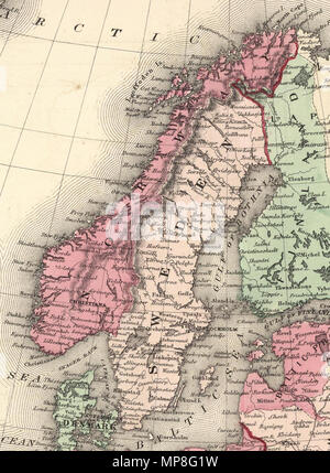 . Inglese: Johnson Europa pubblicato da Johnson e Ward. Pub Titolo: Johnson è di nuovo illustrato (lamiera di acciaio) la famiglia Atlas, con geografia fisica, e con descrizioni geografiche, statistiche e storiche ... Da Richard Swainson Fisher, M.D. ... Mappe compilato, trafilato e inciso sotto la supervisione di J.H. Colton e A.J. Johnson. New York: Johnson e Ward, successori di Johnson e Browning (successori J.H. Colton e società,) n. 113 Fulton Street. 1865. Iscritti ... Mille ottocento sessantaquattro, da A.J. Johnson ... New York. Nota: a pieno colore. Mostra, tra le altre Foto Stock