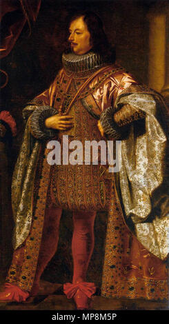 Ritratto di Vincenzo II Gonzaga con le vesti dell' ordine del Rdentore prima del 1627. 753 Justus Sustermans - Ritratto di Vincenzo II Gonzaga - WGA21973 Foto Stock