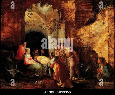 La Adorazione dei pastori 1598. 757 Karel van Mander - Adorazione dei pastori 1598 Foto Stock