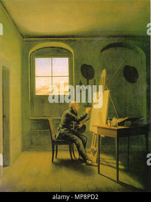 Caspar David Friedrich in Studio 1819. 763 Kersting - Caspar David Friedrich in seinem Atelier 1819 Foto Stock