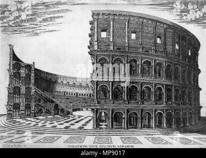 Inglese: il Colosseo a Roma 1564. 789 Antonio Lafreri - Il Colosseo a Roma - WGA12372 Foto Stock