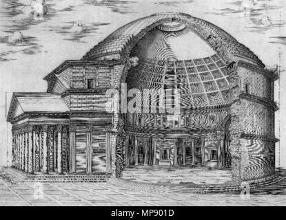 Inglese: Il Pantheon di Roma 1564. 789 Antonio Lafreri - Il Pantheon di Roma - WGA12373 Foto Stock