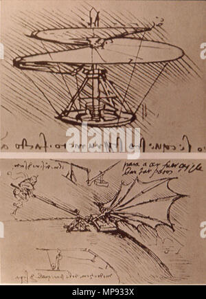 . 803 Leonardo da Vinci elicottero e parafango sollevamento Foto Stock