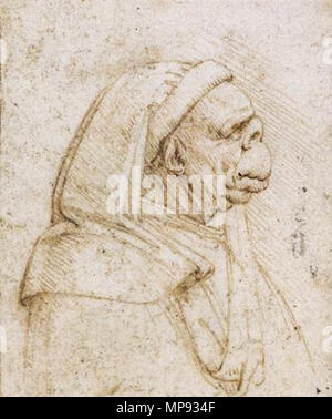 Inglese: Caricatura tra 1495 e 1506. 803 Leonardo da Vinci, Caricatura 01 Foto Stock