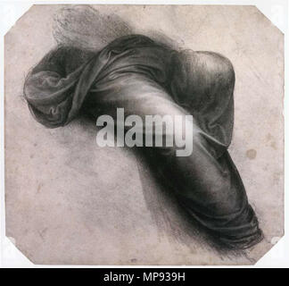 Inglese: Studio per la Madonna con il Bambino e Sant'Anna . LEONARDO da VINCI Studio per la Madonna con il Bambino e Sant'Anna gesso nero, lavare e luce bianca su carta, 230 x 245 mm Musée du Louvre, Paris . tra 1503 e 1517. 804 Leonardo da Vinci, studio per la Madonna con il Bambino e Sant'Anna Foto Stock