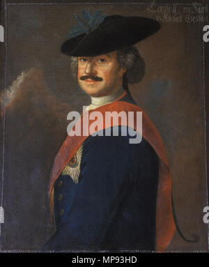 Ritratto del Principe Leopoldo I di Anhalt-Dessau (1676-1747) prima del 1747. 805 I. Leopold von Anhalt-Dessau Foto Stock