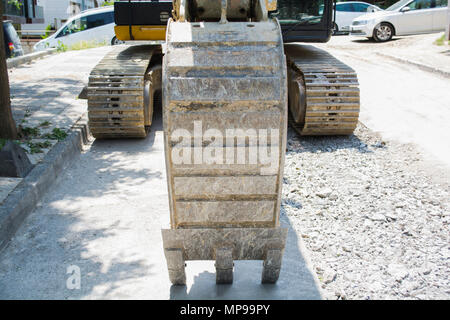 Close-up di un sito in costruzione escavatore Foto Stock