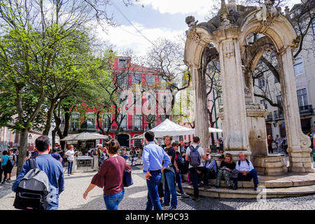 Largo do Carmo, Carmes square, Lisbona, Portogallo Foto Stock