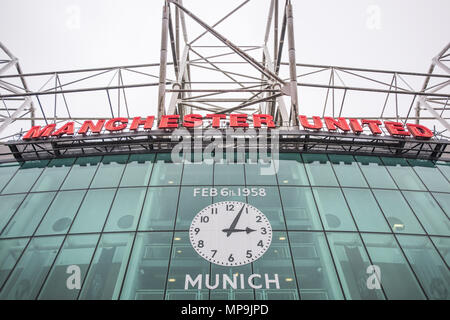 Old Trafford. Il Manchester United. Monaco di Baviera disastro aereo Memorial. Foto Stock