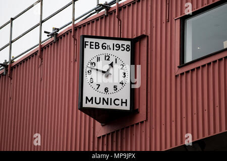 Orologio di Monaco di Baviera. Old Trafford. Manchester. Foto Stock