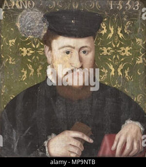 . Deutsch: Porträt Louis' III. de La Trémoïlle, Duc de Thouars - französische Schule, Aufbewahrungsort: Châteaux de Versailles et de Trianon, Frankreich inglese: Ritratto di Luigi III de La Trémoïlle, Duc de Thouars - Scuola di francese, posizione: Châteaux de Versailles et de Trianon, Francia Français : Portrait de Louis III de La Trémoïlle, Duc de Thouars - école française, la localizzazione: châteaux de Versailles et de Trianon, Francia . Il XVI secolo. Anonimo 826 LouisIIIdeLaTremoille Foto Stock