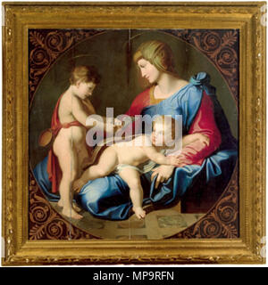 Italiano: La Madonna con il Bambino e San Giovannino 1750. 833 Luigi agricola 1 Foto Stock