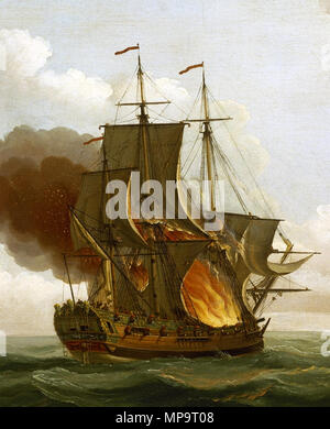 . Il 'Luxborough Galley' sul fuoco, 25 giugno 1727 (dettaglio) . circa 1727. 835 Luxborough cucina sul fuoco (dettaglio) Foto Stock