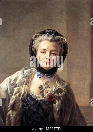 Deutsch: Porträt der Anne-Marie Françoise Doré inglese: Ritratto di Madame Drouais, née Anne Françoise Doré circa 1758. 839 Madame Drouais Foto Stock