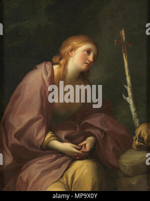 Maddalena penitente . Español: La obra rappresentanouna una Santa María Magdalena en actitud penitente. . Circa 1765. 843 Maddalena penitente, de Anton Raphael Mengs (Museo del Prado) Foto Stock