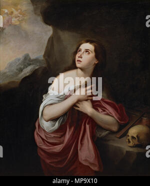 Maddalena penitente. Español: La obra rappresentanouna una Santa María Magdalena arrodillada y en actitud penitente, y es una copia anónima basada en originale delle Nazioni Unite de Bartolomé Esteban Murillo. . Il XVII secolo. 843 Maddalena penitente, copia de originale delle Nazioni Unite de Murillo (Museo del Prado) Foto Stock