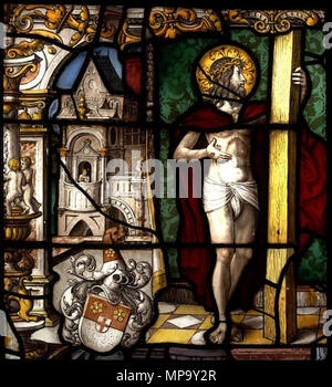 . Inglese: L'Uomo dei dolori, vetrate pannello dalla Steinfeld Abbey . inizio del XVI secolo. Sconosciuto 848 Man-di-Sorrows-Steinfeld-abbazia Foto Stock