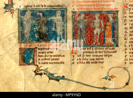 . Français : Manuscrit du Roman de la Rose Ms 378 f7v . Il 5 maggio 2015. Variés XIIIe 850 Manuscrit du Roman de la Rose Ms 378 f7v Foto Stock