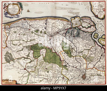 Mappa delle Fiandre da Frederik de Wit Foto stock - Alamy