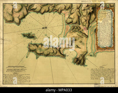 852 Mappa della baia di Concepción del Cile WDL188 Foto Stock
