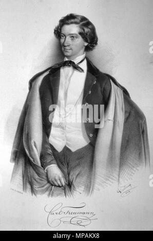 Fotocamere digitali Olympus . Deutsch: Karl Treumann (1823-1877), österreichischer Schauspieler. Lithographie von Adolf Dauthage, 1849 . 1849. Adolf Dauthage (1825-1883) 759 Karl Treumann Dauthage Litho Foto Stock