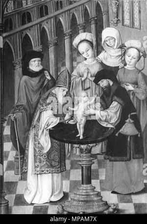 . Deutsch: Beschneidung Jesu, Ende 15. Jahrhundert, Westfalen, Öl auf Holz, 36,5 x 26 cm, NK1614 . Ende 15. Jahrhundert. 881 Meister von Kappenburg, ehemals zugeschieben, NK1614 Foto Stock