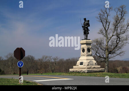 Il Joseph W. Hawley monumento è ma uno dei numerosi memoriali elaborate che onore ai partecipanti della Guerra Civile americana la battaglia di Antietam nel 1862 Foto Stock