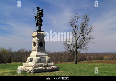 Il Joseph W. Hawley monumento è ma uno dei numerosi memoriali elaborate che onore ai partecipanti della Guerra Civile americana la battaglia di Antietam nel 1862 Foto Stock