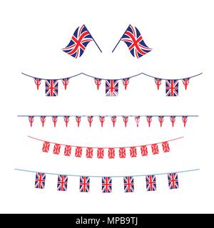 Union Jack flag impostato Illustrazione Vettoriale