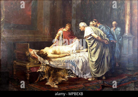 922 Nerón ante el cadáver de su madre, Agripina la Menor (Museo del Prado) Foto Stock