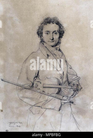 Inglese: il violinista Niccolò Paganini 1819. 924 NiccoloPaganini Foto Stock