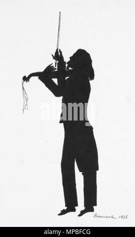 924 Niccolò Paganini da agosto Edouart Foto Stock
