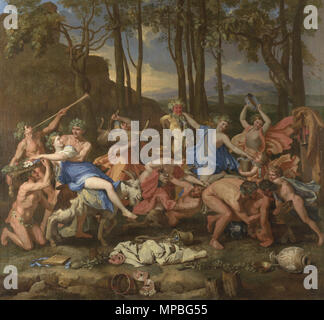 Inglese: Il trionfo di Pan Français : Le Triomphe de Pan Русский: Триумф Пана 1636. 927 Nicolas Poussin - Il trionfo di Pan, 1636 Foto Stock