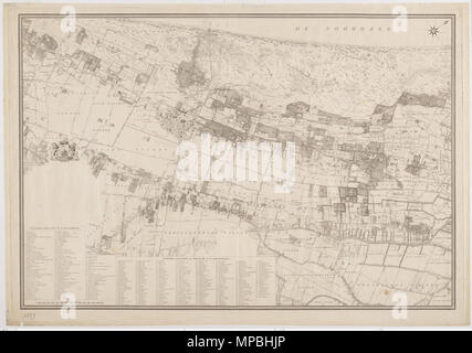 Inglese: nuova mappa di La Hague e villaggi circostanti e il paese-sedili - Incisione - 1839 1839. 933 Noordaa - Nieuwe Kaart van 's-Gravenhage met de omliggende dorpen en buitenplaatsen - rotocalco - 1839 Foto Stock