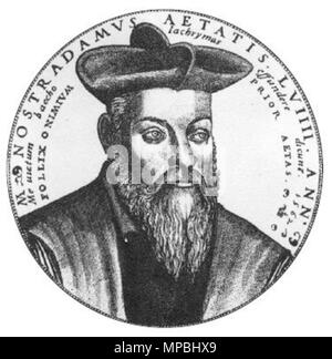 . Inglese: 'Michel Nostradamus, médecin et astrologue à 58 ans' di Pierre Woeiriot, 1562 . 1562. Pierre Woeiriot (1532-1599) Descrizione incisore francese e orafo Data di nascita e morte 1532 1599 Luogo di nascita Neufchâteau sede di lavoro Lione (1555) Autorità di controllo : Q3387360 VIAF: 76305207 ISNI: 0000 0001 2358 6233 ULAN: 500056368 LCCN: nr93016570 GND: 124352294 WorldCat 934 Nostradamus1562 Foto Stock