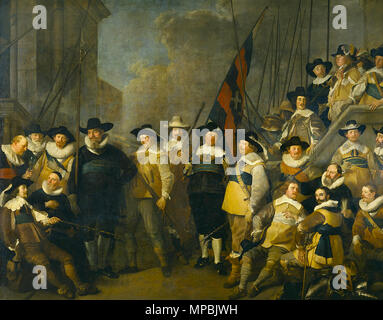 I funzionari e gli altri membri della milizia del distretto V di Amsterdam ha portato dal capitano Cornelis de Graeff e tenente Hendrick Lauwrensz. Titolo alternativo(s): La arquebusiers' guardia civica compagnia del capitano Cornelis de Graeff e tenente Hendrik Lauwrensz, Amsterdam 1642.[1] Gli ufficiali e gli uomini della compagnia del capitano Cornelis de Graeff e tenente Hendrick Lauwrensz.[2] . I funzionari e gli altri membri della milizia del distretto V nel filo di Amsterdam dal capitano Cornelis de Graeff e tenente Hendrick Lauwrensz. Le persone ritratte sono: Cornelis de Graeff, Hendrick Lauwrensz, Joachim Jans Foto Stock