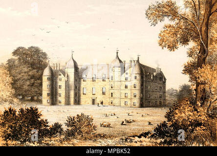 . Inglese: la vecchia casa Tarbat in Ross-Shire. È stata demolita qualche tempo dopo il 1745 e sostituita nel 1787 con l'attuale residenza georgiana noto come Tarbat House . Probabilmente l'inizio del XVIII secolo.. Artista sconosciuto 940 Vecchia casa Tarbat, demolito dopo 1745, sostituito nel 1787 Foto Stock