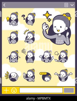2 Tipo di tono Polka Dot abiti ragazza a nastro set 15 Illustrazione Vettoriale